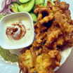 Spinach and Potato Pakoras